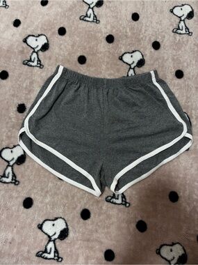 Women's Gray Athletic Shorts with White Trim